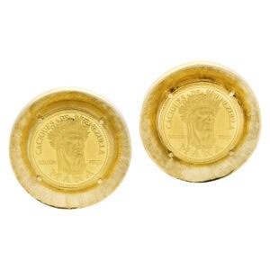 Venezuelian 5 Bolivares coin cufflinks in 18k