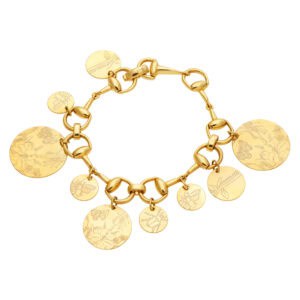 Gucci Horsebit floral charm bracelet in 18k