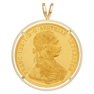 Austrian 4-ducat gold coin pendant contains .44 oz pure gold