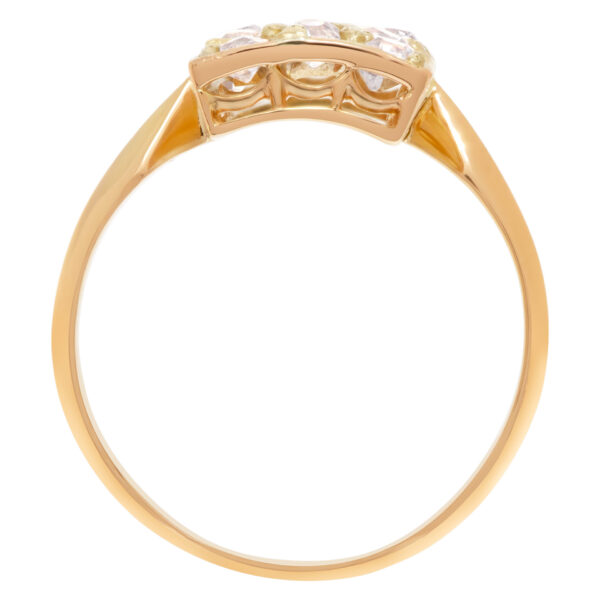 Old european mine cut diamond ring with over 2.0 carats in 14k rose gold