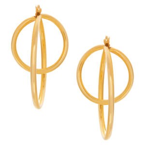 Intricate 14k yellow gold hoop earrings