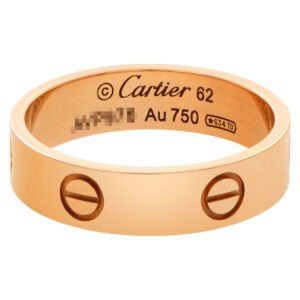 Cartier Love ring in 18k rose gold.