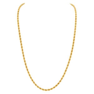 Rope link chain & bracelet set in 14k yellow gold; 20" & 8"