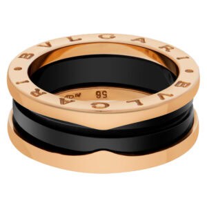 Bvlgari B.Zero1 ring in 18k rose gold and black ceramic