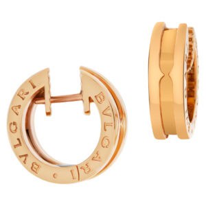 Bvlgari B.zero1 "huggie" hoop earrings in 18k. Ref; 345506