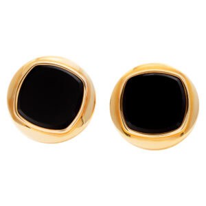 Piaget "Emperador" cushion-shaped cufflinks in 18K rose gold and onyx