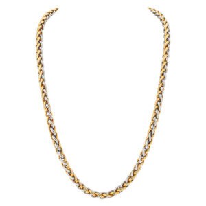 Long chain in 18k white and yellow gold