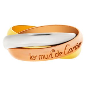 Cartier Trinity "les Must de Cartier" rolling in 18k white, yellow & pink gold