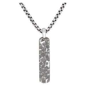 David Yurman  Fused Meteorite tag pendant on a chain