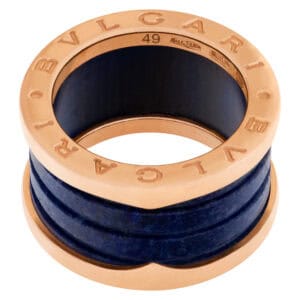 Bvlgari B.Zero1 dark blue marble 18k rose gold ring