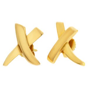 Tiffany & Co. Paloma Picasso 18k graffiti  X earrings