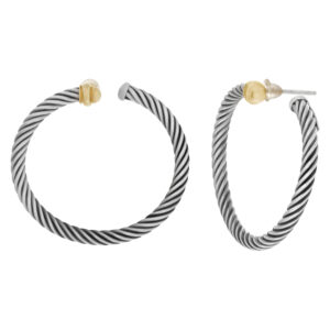 David Yurman twisted cable torque hoop earrings