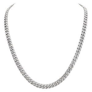 Cuban chain in 14k white gold