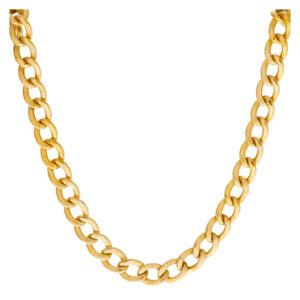 18k yellow gold curb link necklace 19" length