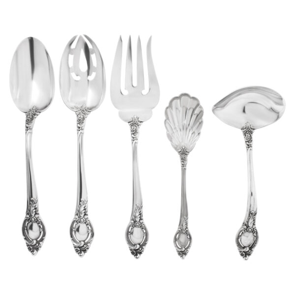 CAMEO sterling silver flatware set by REED & BARTON, patented 1959- 7 place set for 12 (double tea spoons) with 8 serving pieces.