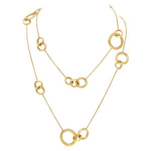 Marco Bicego Jaipur Collection link long hoop necklace in 18k