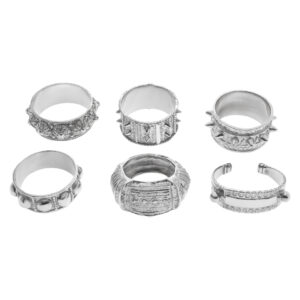 JAWAHIR OMAN JEWELERS, set of six sterling silver napkin ring each of a different design.