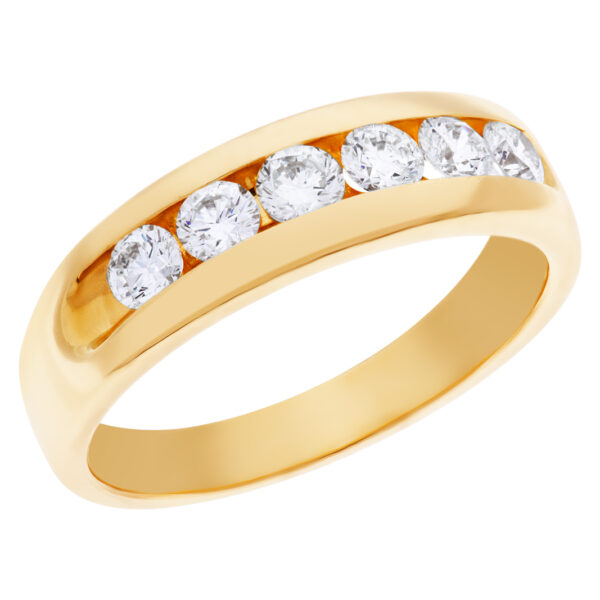 Mens 14k band with over 1 carats in diamonds