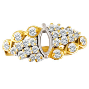 setting yellow 10k gold with 24 diamonds approx. 1 ct.