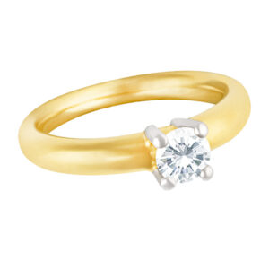 Solitarie diamond ring in 18k yellow gold