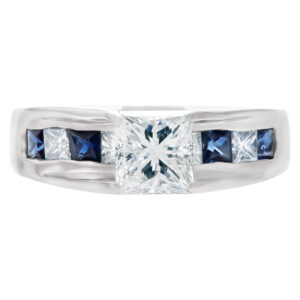 GIA certified princess cut diamond 1.01 cts (H Color, VS2 Clarity) ring set in platinum.