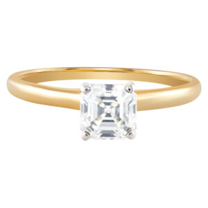 GIA Certified Emerald cut diamond 1.08 cts (J Color, VS1 Clarity) ring set in 14k yellow gold. Size 9.5