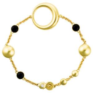 Chimento gold & onyx circle bracelet