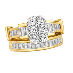 Stunning diamond ring set in 14k yellow gold. 2.00 carats in diamonds. Size 4.5