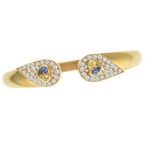 Adorable 18k bracelet with approx. 1.40 carats in diamonds and blue, yellow sapphire.