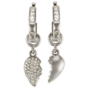 Friendhsip Split heart earrings in Platinum