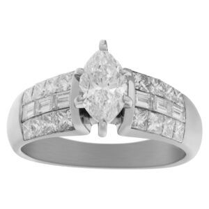 GIA Certified diamond ring set in 18k white gold