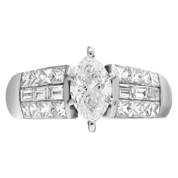 GIA Certified diamond ring set in 18k white gold