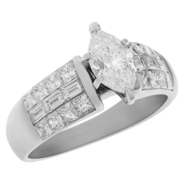 GIA Certified diamond ring set in 18k white gold