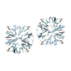 Dazzling & divine diamond studs set in 18k white gold; 2.05 carats total - N-O color SI2 clarity