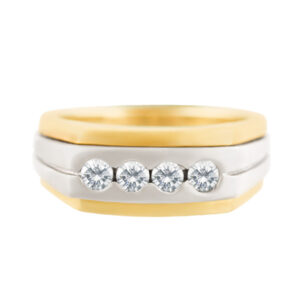 Diamond ring in 14k yellow and white gold with 0.40 carats in round diamonds