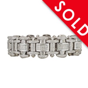 Magnificent Heavy Diamond Bracelet with app. 14 carats in Round, Pave & Invisible Set Princess Cut