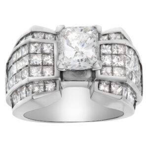 GIA Certified Diamond 1.51cts (F Color, VVS1 Clarity) ring set in platinum. Size 5