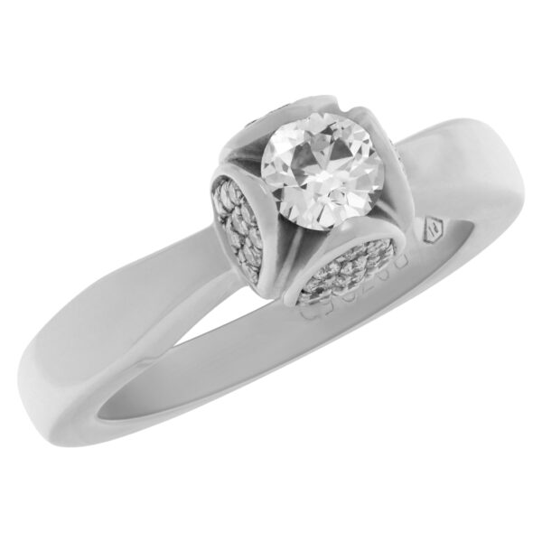 Piaget Tulip ring in 18k white gold. 0.85 carats in diamonds. Size 4.75