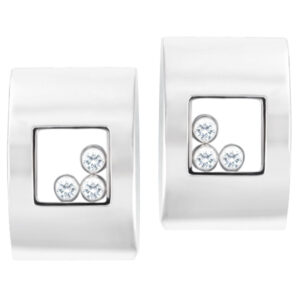 Chopard Happy diamonds earclips in 18k white gold