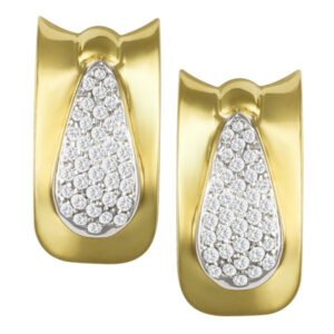 Pave Diamond Earrings in 18k yellow gold.