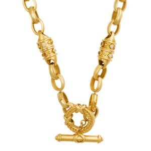 Toggle necklace with diamond accents in 18k