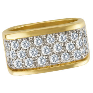 Beautiful 3 row pave diamonds ring with app. 1.50 carat in diamonds Size 6