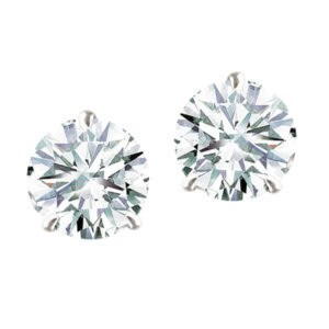 GIA Certified Diamond Studs set in 18k white gold 2.62 total cts (1.31cts E color I-1 clarity)(1.31c