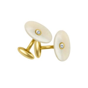 Mother of pearl & diamond cufflinks