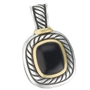 David Yurman Onyx Enhancer In 14k & St/St