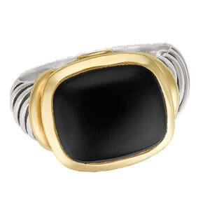 David Yurman Nobelesse onyx ring in 14k & sterling silver