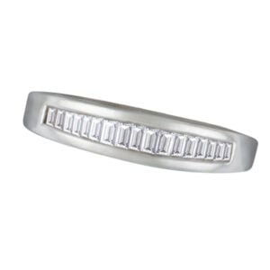 Diamond Baguette Ring in 18k white gold