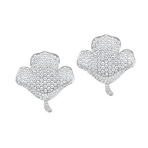 Diamond earrings in w/g with 6.67 cts in pave diamonds