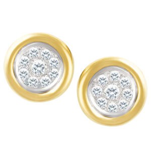 Round 14k diamond earrings with app/1.20 cts in pave dia