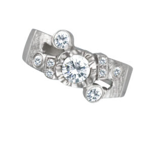 Diamond ring in 14k white gold. 0.80 carats in diamonds. Size 6.25